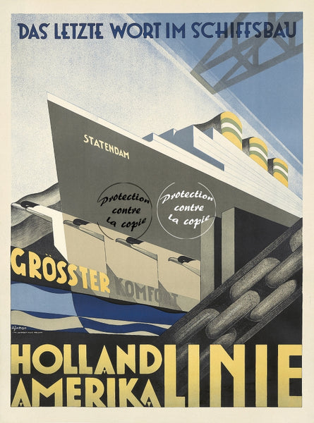 STARENDAM PAQUEBOT Rf71-POSTER/REPRODUCTION d1 AFFICHE VINTAGE