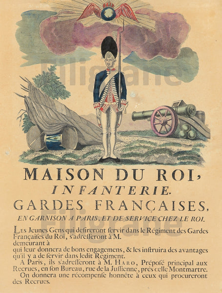 ARMêE GARDES FRANçAISES SOLDAT Rrpz-POSTER/REPRODUCTION d1 AFFICHE VINTAGE