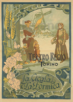 SPECTACLE LA CICALA et la FORMICA Rhia-POSTER/REPRODUCTION d1 AFFICHE VINTAGE