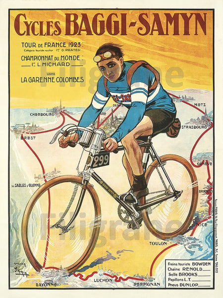 BAGGI SAMYN VéLO/CYCLES Roco-POSTER/REPRODUCTION d1 AFFICHE VINTAGE