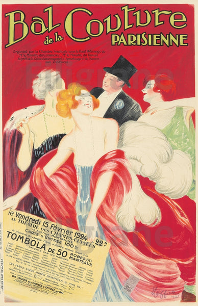BAL de la COUTURE 1924 Ropf-POSTER/REPRODUCTION d1 AFFICHE VINTAGE