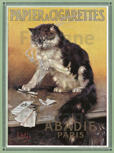 PUB ABADIE PAPIER CIGARETTES Rqjq-POSTER/REPRODUCTION d1 AFFICHE VINTAGE