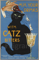 PUB CATZ BITTERS Rgcr-POSTER/REPRODUCTION d1 AFFICHE VINTAGE