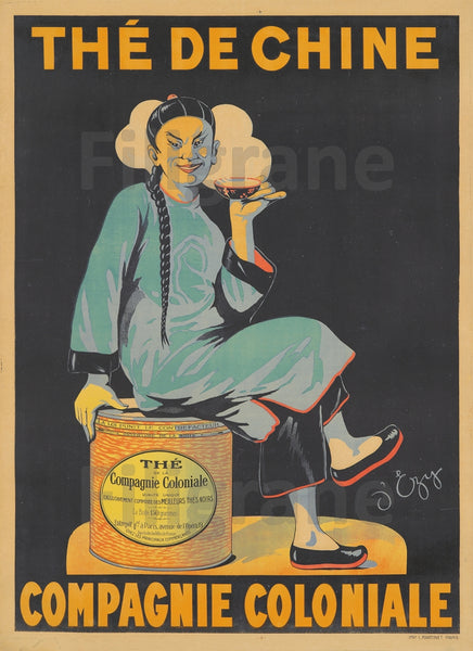 PUB Thé de CHINE Rlnv-POSTER/REPRODUCTION d1 AFFICHE VINTAGE