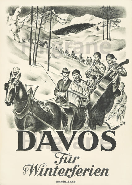 DAVOS WINTERFERIEN Rwhc-POSTER/REPRODUCTION d1 AFFICHE VINTAGE