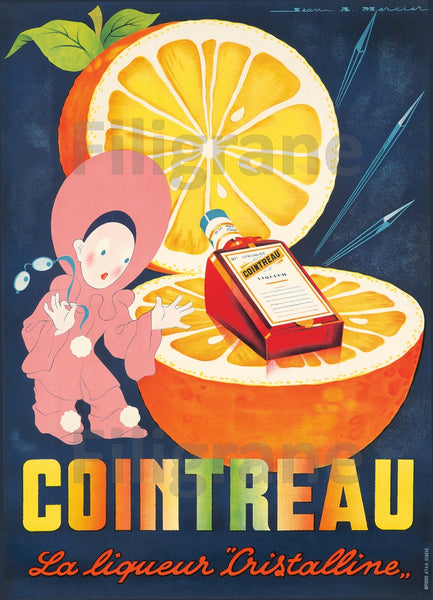 PUB COINTREAU LIQUEUR Rgti-POSTER/REPRODUCTION d1 AFFICHE VINTAGE