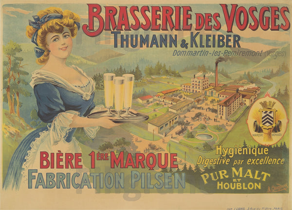 PUB THUMANN KLEIBER BièRE Riv-POSTER/REPRODUCTION d1 AFFICHE VINTAGE