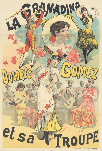 SPECTACLE Dolorès GOMEZ TROUPE Ryyc-POSTER/REPRODUCTION d1 AFFICHE VINTAGE