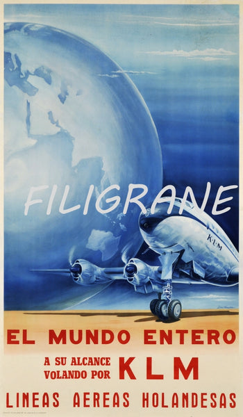 AIRLINES HOLANDESAS Rfxx-POSTER/REPRODUCTION d1 AFFICHE VINTAGE