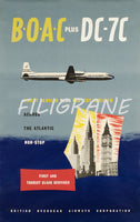 BOAC AVION DC-7C Rqbl-POSTER/REPRODUCTION d1 AFFICHE VINTAGE