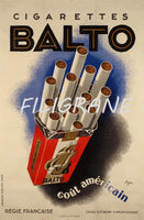 PUB BALTO CIGARETTES Rulz-POSTER/REPRODUCTION d1 AFFICHE VINTAGE