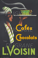 PUB L. VOISIN CAFéS CHOCOLATS Rgxi-POSTER/REPRODUCTION d1 AFFICHE VINTAGE