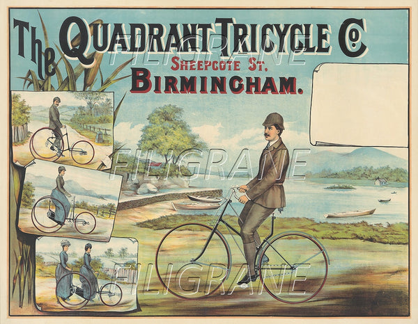 QUADRANT TRICYCLE VéLO Rdnc-POSTER/REPRODUCTION d1 AFFICHE VINTAGE