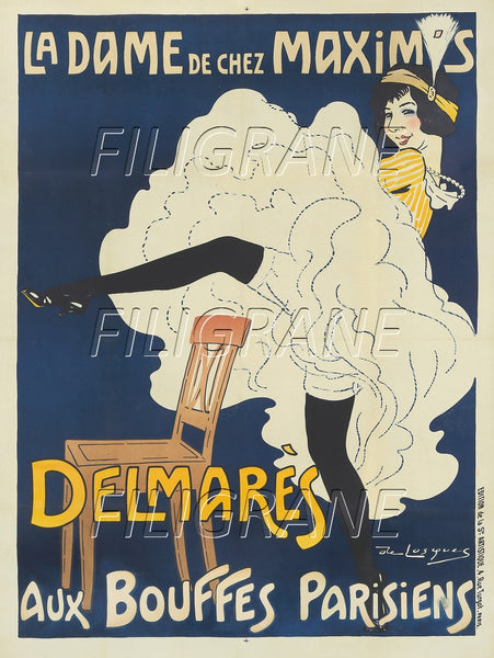DELMARèS CABARET Rzdc-POSTER/REPRODUCTION d1 AFFICHE VINTAGE