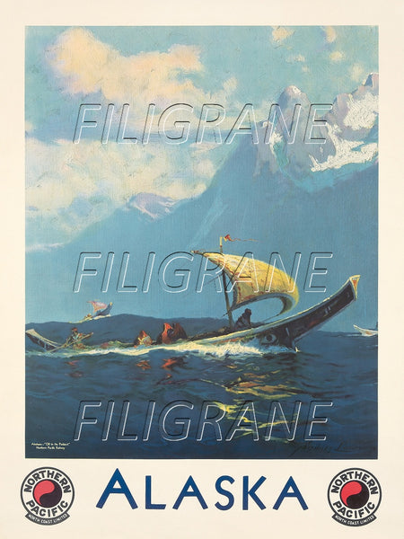 ALASKA BATEAU Roaz-POSTER/REPRODUCTION d1 AFFICHE VINTAGE