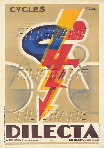DILECTA VéLO/CYCLES Rrac-POSTER/REPRODUCTION d1 AFFICHE VINTAGE