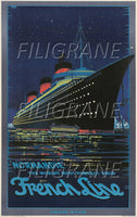 LE NORMANDIE PAQUEBOT Rrua-POSTER/REPRODUCTION d1 AFFICHE VINTAGE