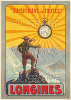 PUB LONGINES MONTRE Rnzq-POSTER/REPRODUCTION d1 AFFICHE VINTAGE