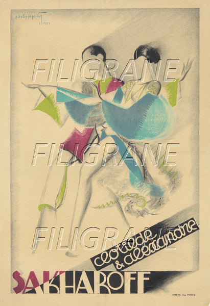 BALLETS SAKHAROFF DANSE Rbrw-POSTER/REPRODUCTION d1 AFFICHE VINTAGE