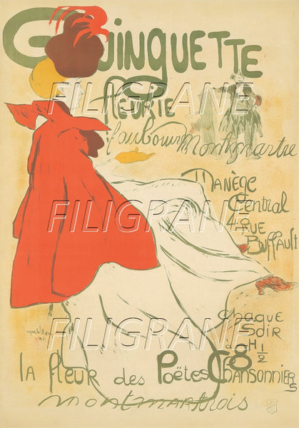 SPECTACLE MONTMARTRE GUINGUETTE Rdde-POSTER/REPRODUCTION d1 AFFICHE VINTAGE
