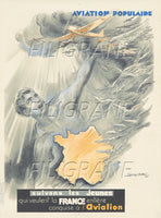AVIATION POPULAIRE Rttm-POSTER/REPRODUCTION d1 AFFICHE VINTAGE