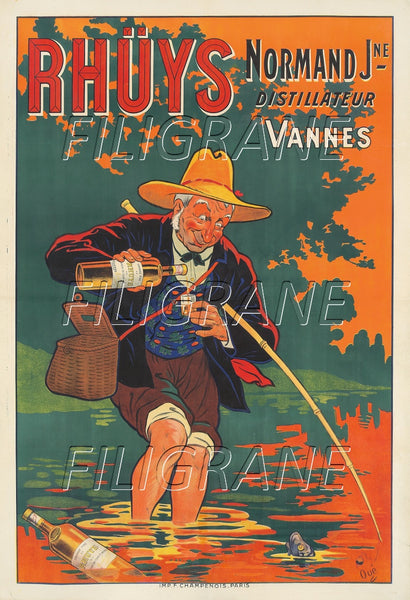PUB ALCOOL RHÜYS NORMAND VANNES Rbqd-POSTER/REPRODUCTION d1 AFFICHE VINTAGE