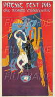 FêTES PRESSE FEST 1913 Rutg-POSTER/REPRODUCTION d1 AFFICHE VINTAGE