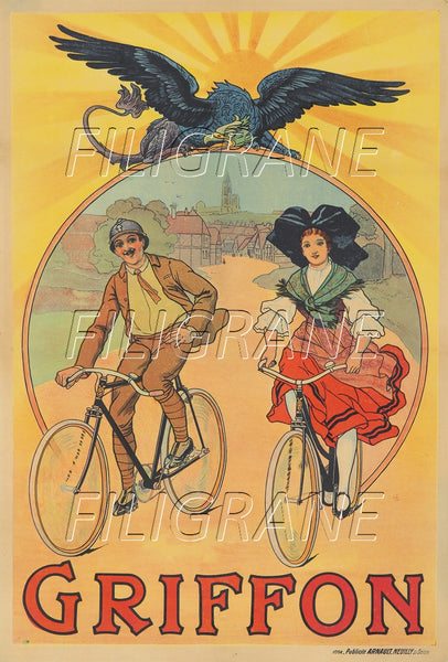 GRIFFON VéLO/CYCLES Rhhm-POSTER/REPRODUCTION d1 AFFICHE VINTAGE
