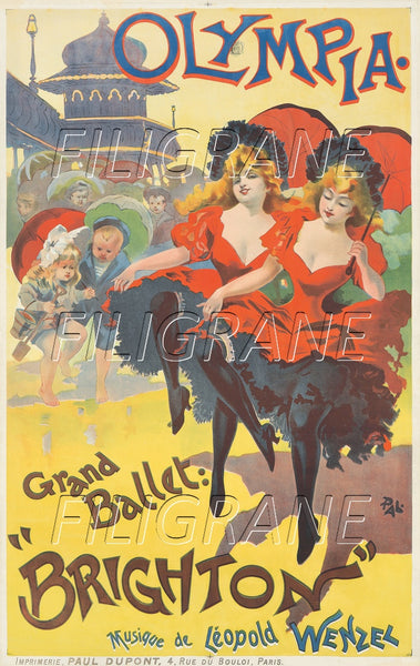 BRGHTON BALLET OLYMPIA Rpfr-POSTER/REPRODUCTION d1 AFFICHE VINTAGE