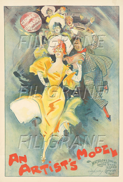 SPECTACLE AN ARTIST'S MODEL Rzgp-POSTER/REPRODUCTION d1 AFFICHE VINTAGE
