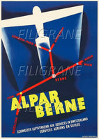 ALPAR BERNE AVIATION Raue-POSTER/REPRODUCTION d1 AFFICHE VINTAGE