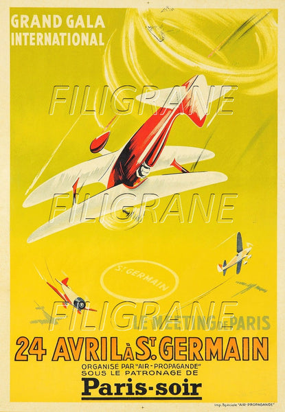 GALA AVIATION ST GERMAIN Rhql-POSTER/REPRODUCTION d1 AFFICHE VINTAGE