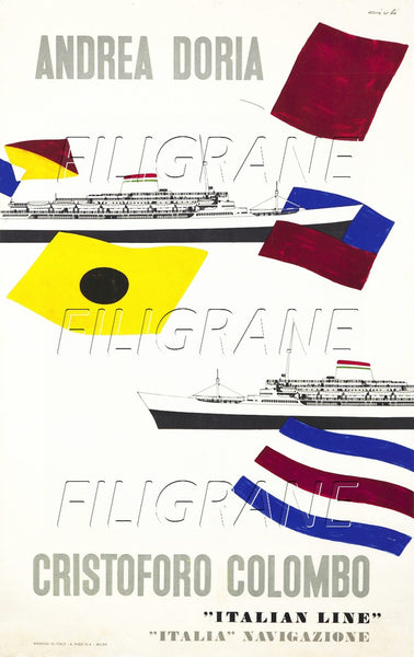 CRISTOFORO COLOMBO PAQUEBOT Rwnw-POSTER/REPRODUCTION d1 AFFICHE VINTAGE