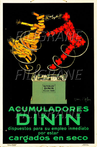 PUB DININ ACUMULADORES Rydu-POSTER/REPRODUCTION d1 AFFICHE VINTAGE