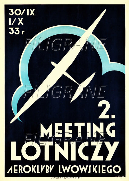 LOTNICZY MEETING AVIATION Rkzv-POSTER/REPRODUCTION d1 AFFICHE VINTAGE
