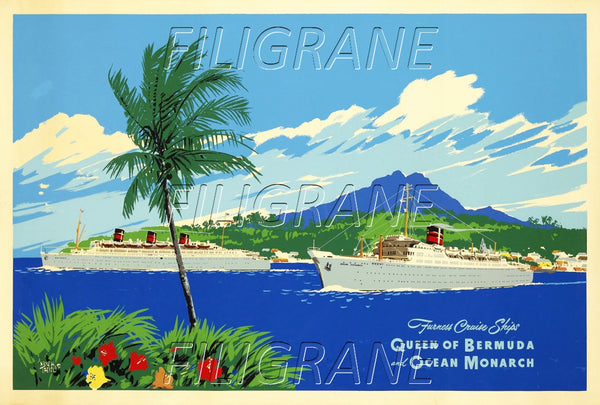 OCEAN MONARCH PAQUEBOT Rtcq-POSTER/REPRODUCTION d1 AFFICHE VINTAGE