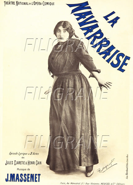 LA NAVARRAISE THEATRE Rgnh-POSTER/REPRODUCTION d1 AFFICHE VINTAGE