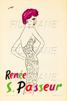 SPECTACLE Renée S. PASSEUR Rnyh-POSTER/REPRODUCTION d1 AFFICHE VINTAGE