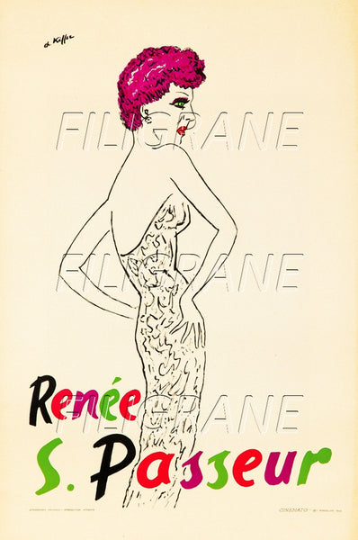 SPECTACLE Renée S. PASSEUR Rnyh-POSTER/REPRODUCTION d1 AFFICHE VINTAGE