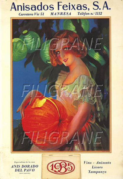PUB ANISADOS FEIXAS Rrsr-POSTER/REPRODUCTION d1 AFFICHE VINTAGE