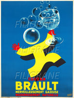 PUB BRAULT EAU COUZAN Ryzk-POSTER/REPRODUCTION d1 AFFICHE VINTAGE