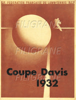 SPORT COUPE DAVIS 1932 TENNIS Rodf-POSTER/REPRODUCTION d1 AFFICHE VINTAGE