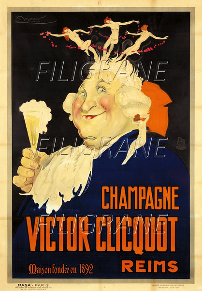 PUB Victor CLICQUOT CHAMPAGNE Rwxb-POSTER/REPRODUCTION d1 AFFICHE VINTAGE