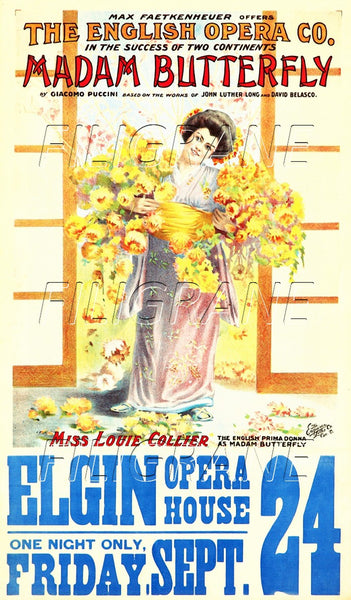 MADAM BUTTERFLY OpéRA Rbev-POSTER/REPRODUCTION d1 AFFICHE VINTAGE