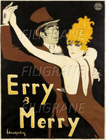 SPECTACLE ERRY & MERRY DANSE Rltk-POSTER/REPRODUCTION d1 AFFICHE VINTAGE