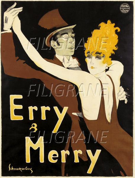 SPECTACLE ERRY & MERRY DANSE Rltk-POSTER/REPRODUCTION d1 AFFICHE VINTAGE