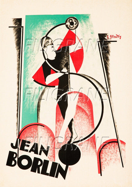 SPECTACLE Jean BORLIN Rvhy-POSTER/REPRODUCTION d1 AFFICHE VINTAGE