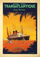 Cie TRANSATLANTIQUE PAQUEBOT Rwjm-POSTER/REPRODUCTION d1 AFFICHE VINTAGE