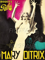 Mary DITRIX CHANTEUSE Rrqc-POSTER/REPRODUCTION d1 AFFICHE VINTAGE