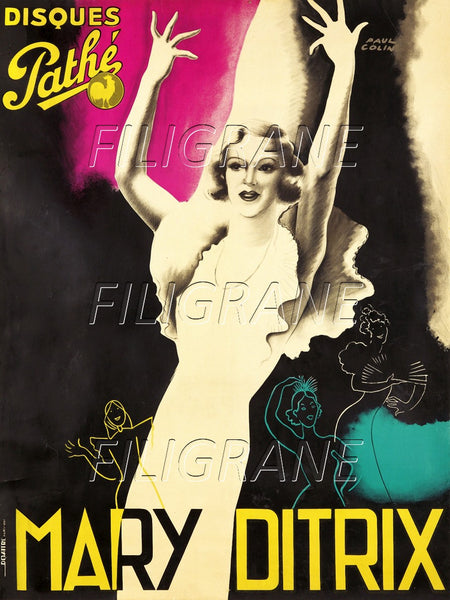 Mary DITRIX CHANTEUSE Rrqc-POSTER/REPRODUCTION d1 AFFICHE VINTAGE